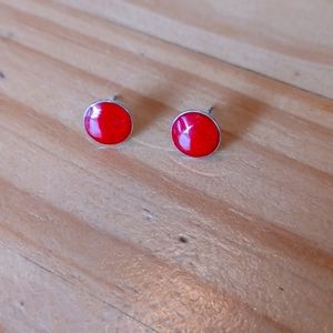 Vintage sterling silver coral earrings